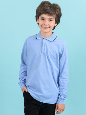 1778 Поло дл.р. д/м (голубой весь размерный ряд)