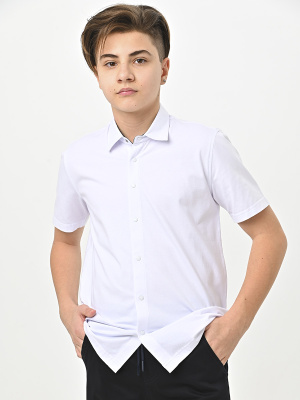 4807 Рубашка трик.(батал) к.р. д/м (белый весь размерный ряд)