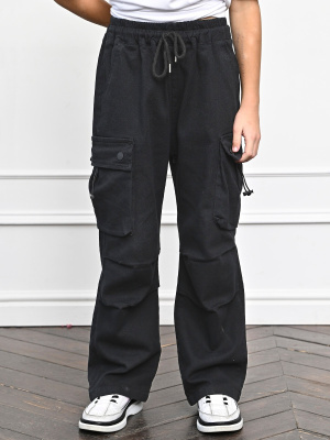 24205KG Брюки карго уни. (черный весь размерный ряд)