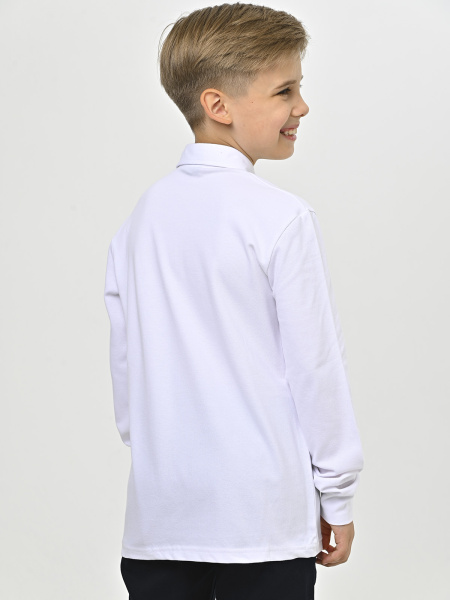 4255 Поло д/м дл.р. (белый весь размерный ряд)