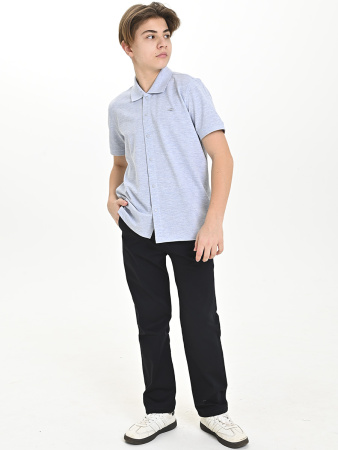 4803 Рубашка трик.(батал) к.р. д/м (серый меланж весь размерный ряд)