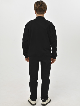 4926 Поло дл.р. д/м оверсайз (черный весь размерный ряд)