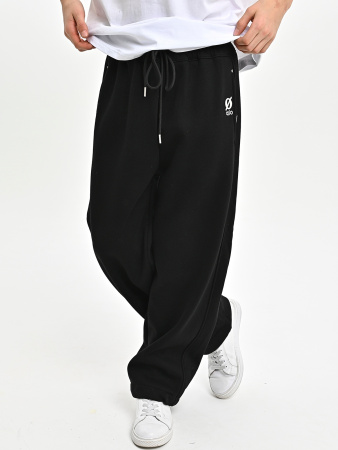 55823-Ch Брюки спорт утепл. д/м (черный весь размерный ряд)