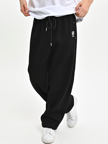 55823-Ch Брюки спорт утепл. д/м (черный весь размерный ряд)