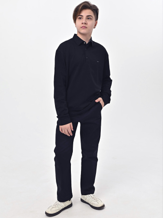 4926 Поло дл.р. д/м оверсайз (темно-синий весь размерный ряд)