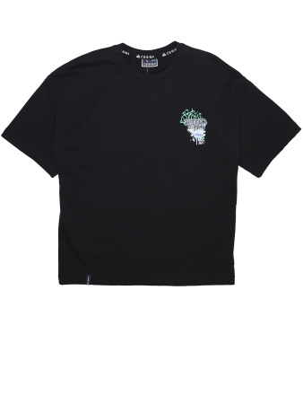 3054 Футболка д/м оверсайз (черный весь размерный ряд)