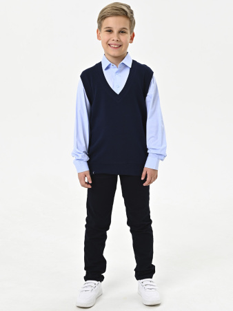 4238 Рубашка/обманка д/м (темно-синий,голубой весь размерный ряд)