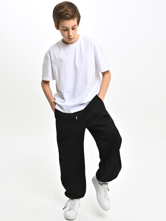 55823-Ch Брюки спорт утепл. д/м (черный весь размерный ряд)