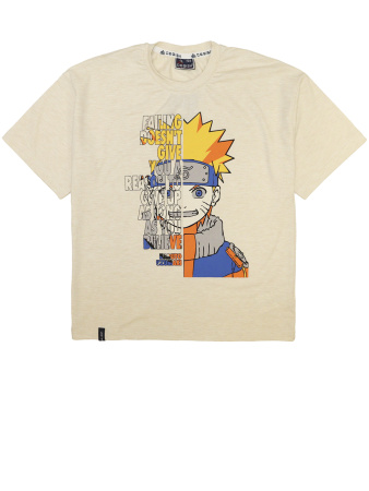 3142 Футболка д/м оверсайз (бежевый меланж весь размерный ряд)