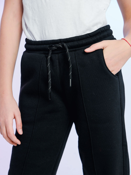 10378 Брюки спорт. утепл. д/д (черный весь размерный ряд)