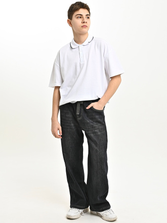 25355-Ch Джинсы утепленные д/м (черный весь размерный ряд)