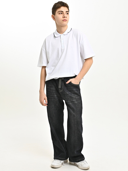 25355-Ch Джинсы утепленные д/м (черный весь размерный ряд)