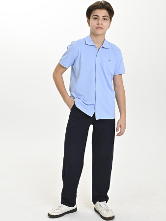 4802 Рубашка трик.(батал) к.р. д/м (голубой весь размерный ряд)