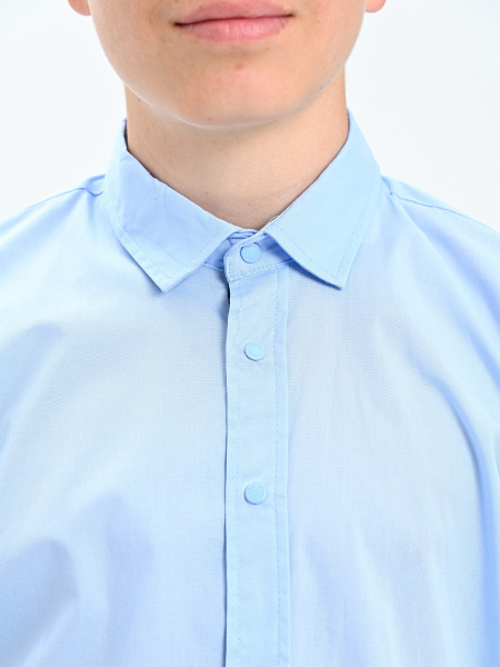 2466 Рубашка к.р. д/м (голубой весь размерный ряд)