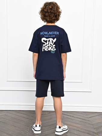 3004 Футболка д/м (темно-синий весь размерный ряд)