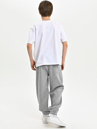 B033-8-Ch Брюки спорт утепл. д/м (серый меланж весь размерный ряд)