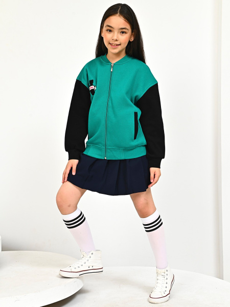 10493 Толстовка утепл. д/д (изумруд весь размерный ряд)