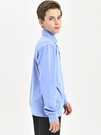 4393 Поло д/м дл.р. (голубой весь размерный ряд)