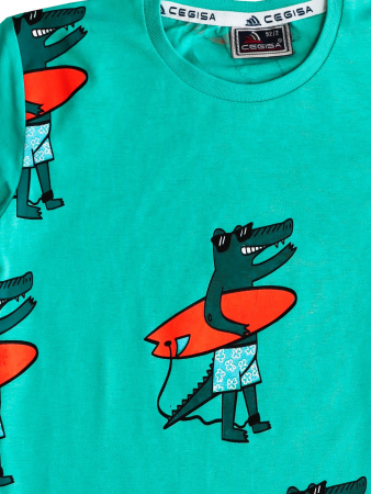 3078 Футболка д/м (изумруд 98)