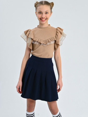 K-006KG Блузка к.р. д/д (коричневый весь размерный ряд)