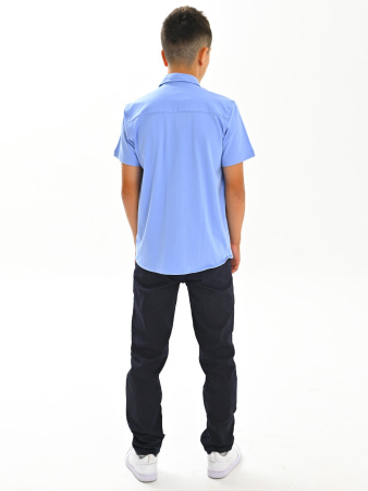 2743 Рубашка трик. к.р. (голубой весь размерный ряд)