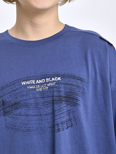 5435 Футболка оверсайз д/м (джинсовый 152)