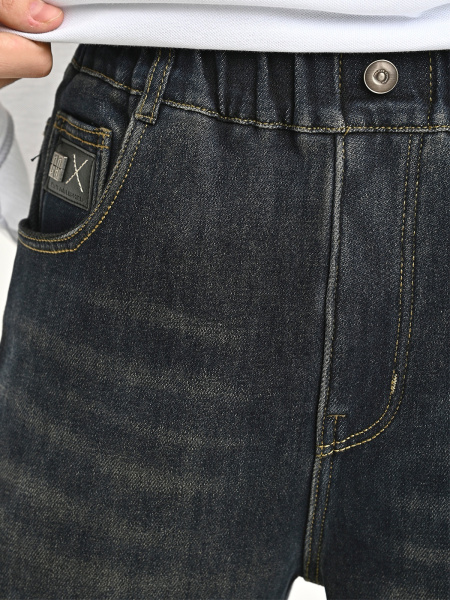 25365-Ch Джинсы утепленные д/м (синий весь размерный ряд)