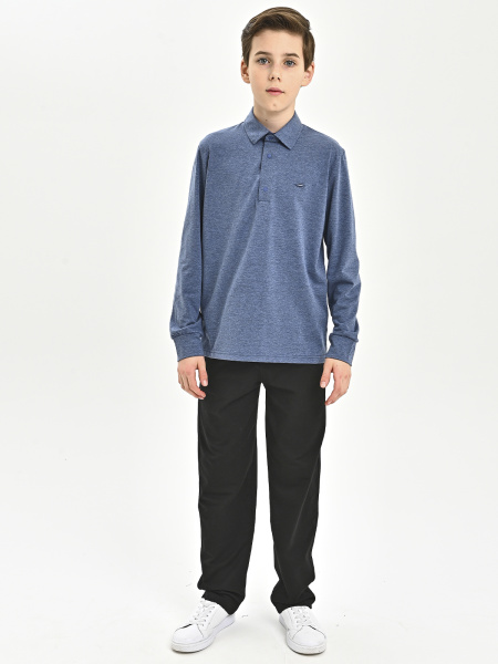 4267 Поло д/м дл.р. (джинсовый меланж весь размерный ряд)