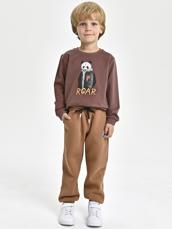 8019-B Брюки спорт утепл. д/м (коричневый 128)