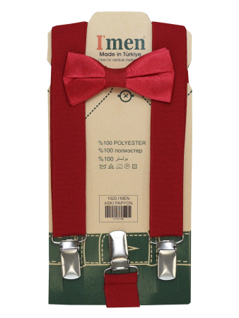 1020-4 Подтяжки+бабочка (красный размер 86-122)