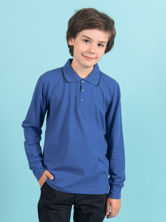 2552 Поло дл.р. д/м (джинсовый весь размерный ряд)