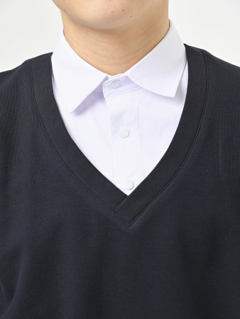 5003 Джемпер/обманка д/м (темно-синий,белый весь размерный ряд)