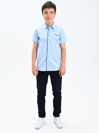 2459 Рубашка к.р. д/м (голубой весь размерный ряд)