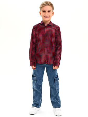 2702 Рубашка д/м клетка  (красный весь размерный ряд)