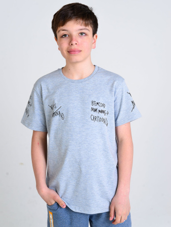 1354 Футболка д/м (серый меланж весь размерный ряд)