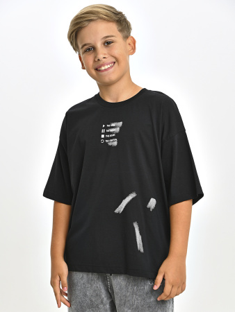 5411 Футболка оверсайз д/м (черный весь размерный ряд)