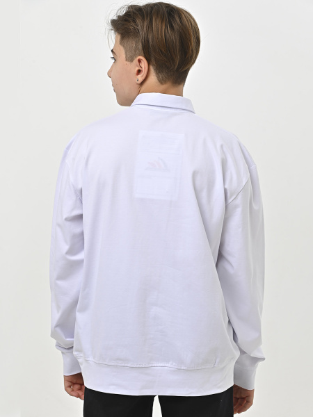 4928 Поло дл.р. д/м  оверсайз (белый 164)