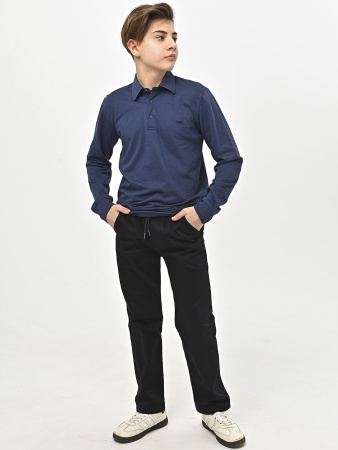 4960 Поло дл.р. д/м (синий весь размерный ряд)