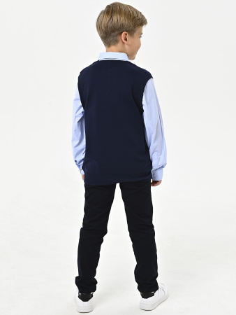 4238 Рубашка/обманка д/м (темно-синий,голубой весь размерный ряд)