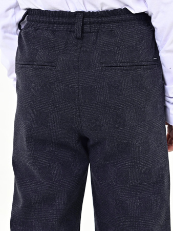 4329 Брюки д/м клетка (синий весь размерный ряд)