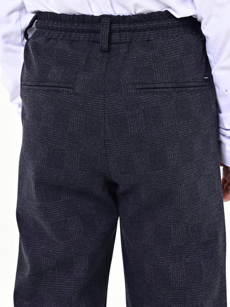 4329 Брюки д/м клетка (синий весь размерный ряд)