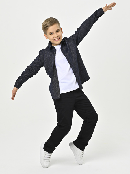 4291 Рубашка трик. дл.р. д/м (темно-синий,серый весь размерный ряд)