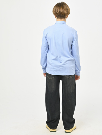 4966 Рубашка трик.(батал) дл.р. д/м (голубой весь размерный ряд)