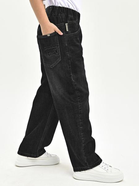 25365-Ch Джинсы утепленные д/м (черный весь размерный ряд)