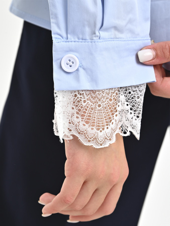 3024-Ch Блузка д/д (голубой 170)