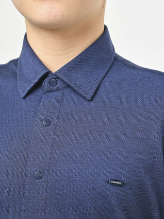 4966 Рубашка трик.(батал) дл.р. д/м (синий весь размерный ряд)