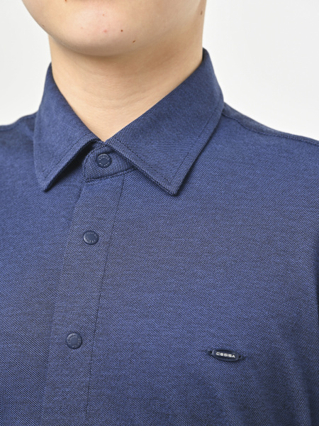 4967 Рубашка трик.(батал) дл.р. д/м (синий весь размерный ряд)