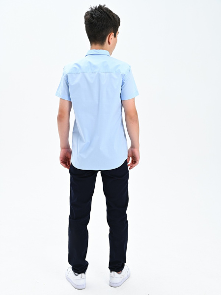 2459 Рубашка к.р. д/м (голубой весь размерный ряд)
