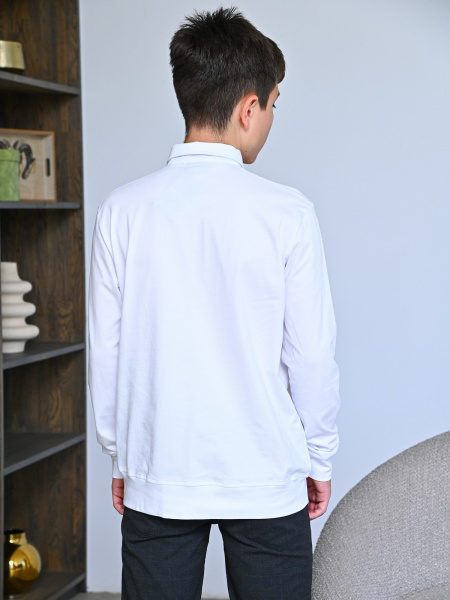 2572 Поло дл.р. д/м (белый весь размерный ряд)