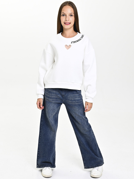 825557 Толстовка утепл. д/д (белый 158)